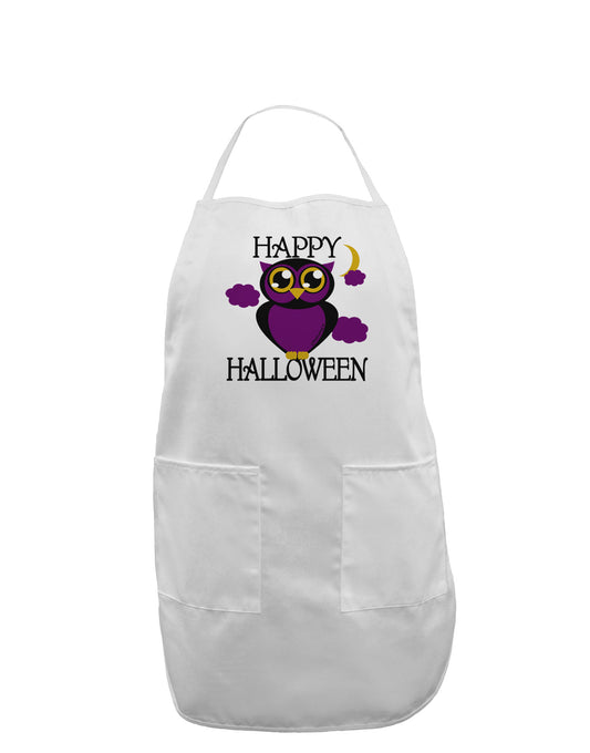Owl Purple Text Adult Apron-Bib Apron-TooLoud-White-One-Size-Davson Sales