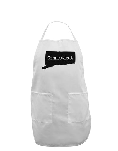 Connecticut - United States Shape Adult Apron by TooLoud-Bib Apron-TooLoud-White-One-Size-Davson Sales