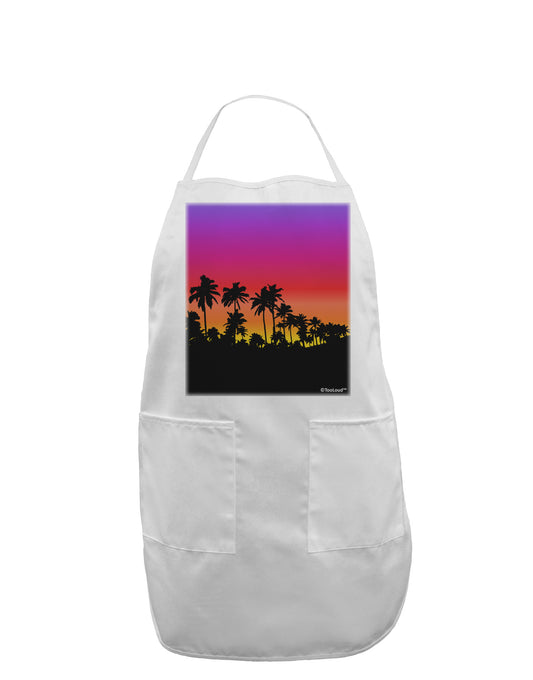 Palm Trees and Sunset Design Adult Apron by TooLoud-Bib Apron-TooLoud-White-One-Size-Davson Sales