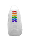 Colorful Rainbow Mustaches Adult Apron-Bib Apron-TooLoud-White-One-Size-Davson Sales