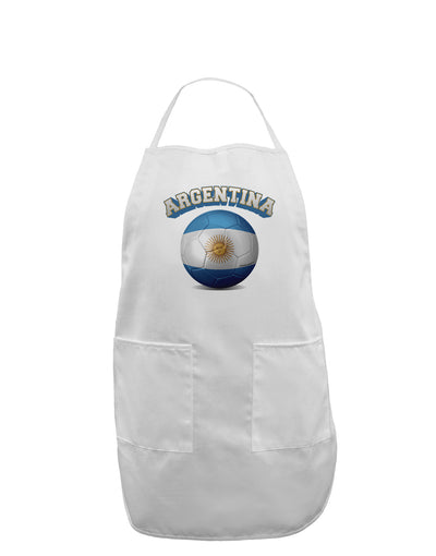 Soccer Ball Flag - Argentina Adult Apron-Bib Apron-TooLoud-White-One-Size-Davson Sales