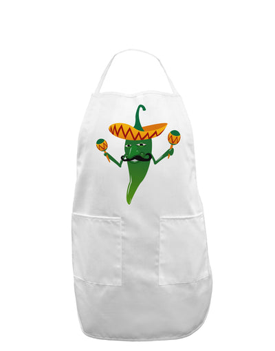 Green Hot Mexican Chili Pepper Adult Apron-Bib Apron-TooLoud-White-One-Size-Davson Sales