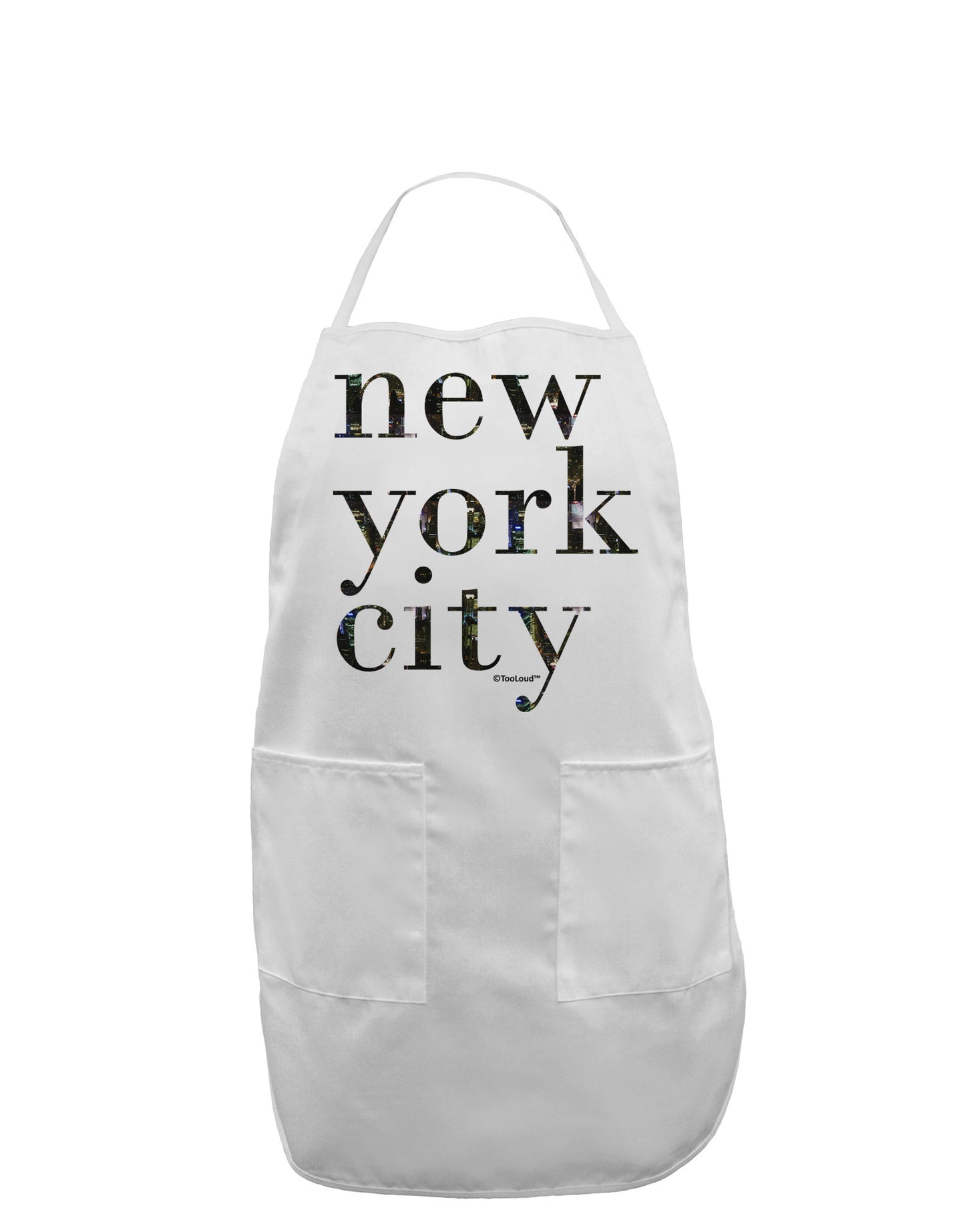 New York City - City Lights Adult Apron by TooLoud-Bib Apron-TooLoud-White-One-Size-Davson Sales