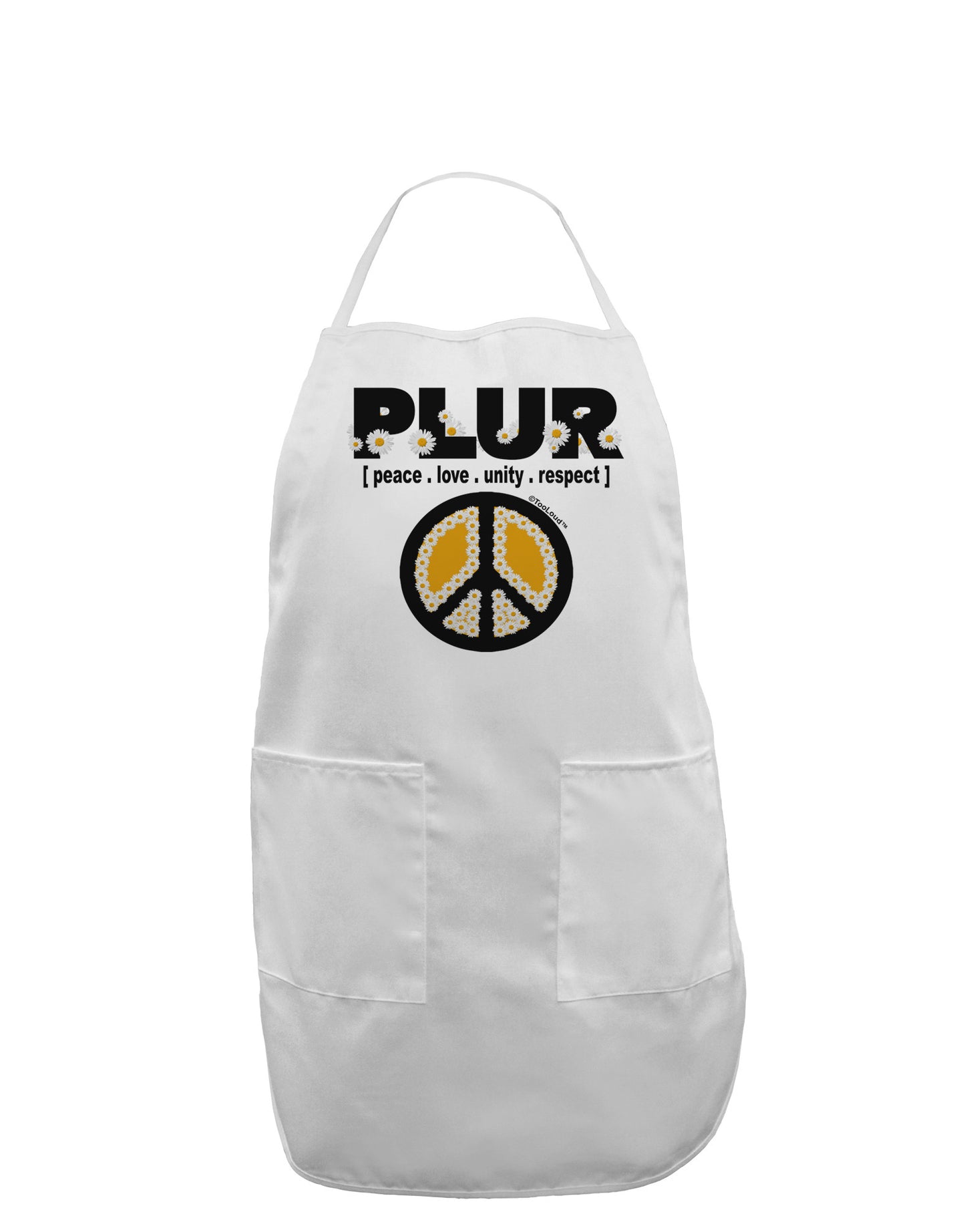 PLUR Daisies Adult Apron-Bib Apron-TooLoud-White-One-Size-Davson Sales