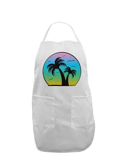 Palm Trees Silhouette - Beach Sunset Design Adult Apron-Bib Apron-TooLoud-White-One-Size-Davson Sales