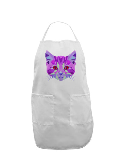 Geometric Kitty Purple Adult Apron-Bib Apron-TooLoud-White-One-Size-Davson Sales