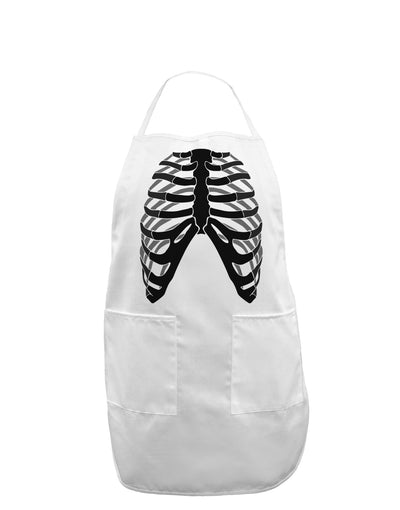 Human Skeleton Bones Ribcage Inverted Adult Apron-Bib Apron-TooLoud-White-One-Size-Davson Sales