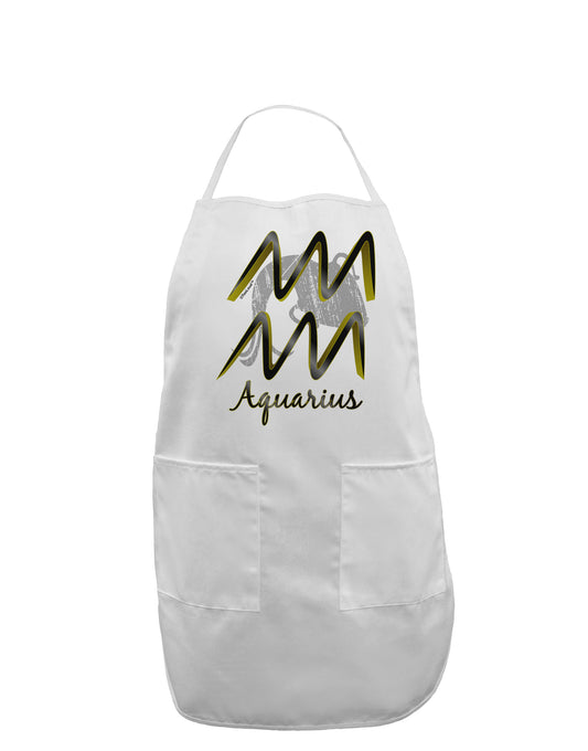 Aquarius Symbol Adult Apron-Bib Apron-TooLoud-White-One-Size-Davson Sales