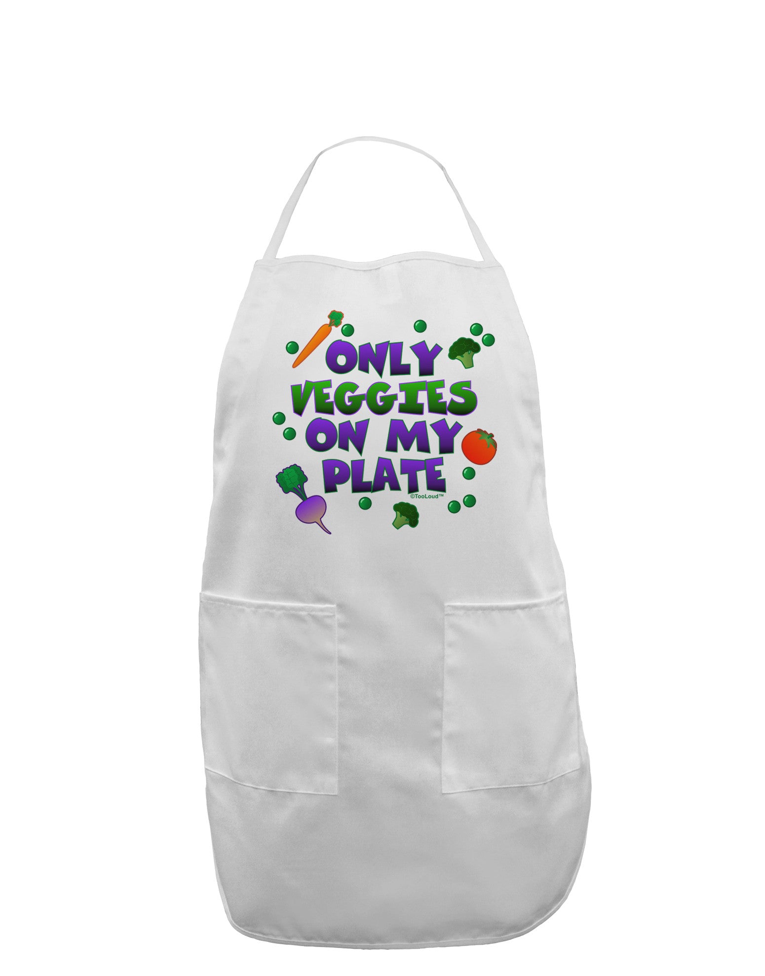 Only Veggies On My Plate Adult Apron-Bib Apron-TooLoud-White-One-Size-Davson Sales
