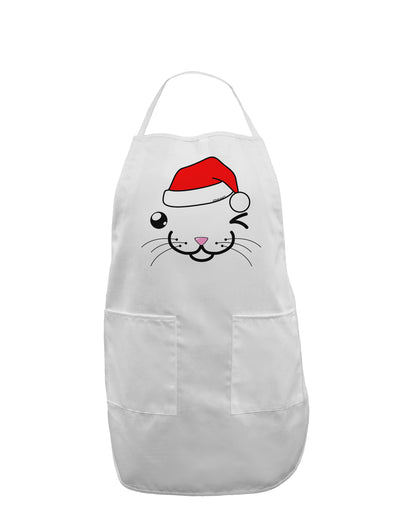 Kyu-T Face Kattio Santa Hat Boy Cat Adult Apron-Bib Apron-TooLoud-White-One-Size-Davson Sales