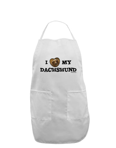 I Heart My Dachshund Adult Apron by TooLoud-Bib Apron-TooLoud-White-One-Size-Davson Sales