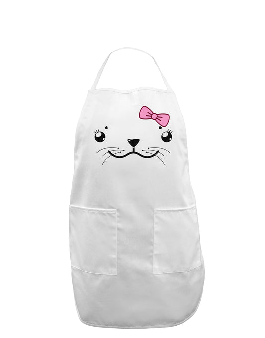 Kyu-T Face - Sealia Cute Girl Seal Adult Apron-Bib Apron-TooLoud-White-One-Size-Davson Sales