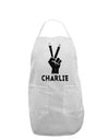 Hand Peace Sign - Charlie Design Adult Apron by TooLoud-Bib Apron-TooLoud-White-One-Size-Davson Sales