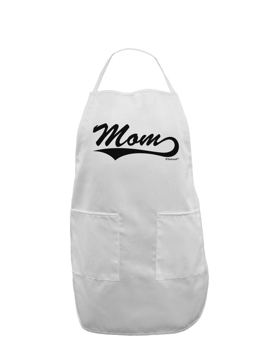 Mom - Sports Tail Script Adult Apron by TooLoud-Bib Apron-TooLoud-White-One-Size-Davson Sales
