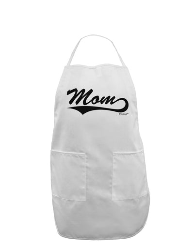 Mom - Sports Tail Script Adult Apron by TooLoud-Bib Apron-TooLoud-White-One-Size-Davson Sales