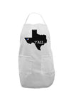 Texas State Y'all Design with Flag Heart Adult Apron by TooLoud-Bib Apron-TooLoud-White-One-Size-Davson Sales