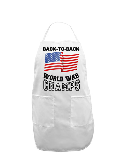 Back to Back World War Champs Adult Apron-Bib Apron-TooLoud-White-One-Size-Davson Sales