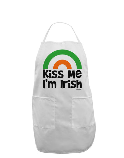 Irish Flag Rainbow - Kiss Me I'm Irish Adult Apron by TooLoud-Bib Apron-TooLoud-White-One-Size-Davson Sales