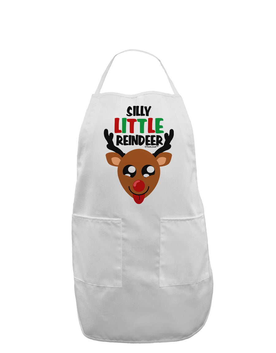 Silly Little Reindeer Matching Deer Adult Apron-Bib Apron-TooLoud-White-One-Size-Davson Sales