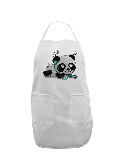 Cute Panda With Ear Buds Adult Apron-Bib Apron-TooLoud-White-One-Size-Davson Sales