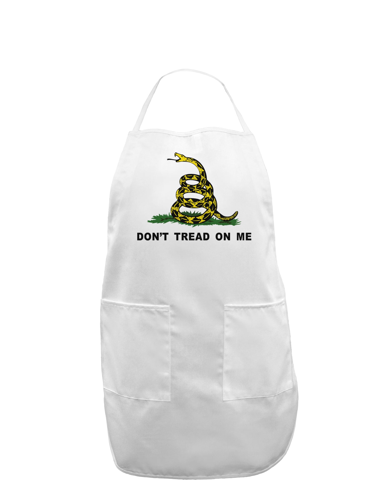 Don't Tread On Me Gadsden Flag Rattlesnake Adult Apron-Bib Apron-TooLoud-White-One-Size-Davson Sales
