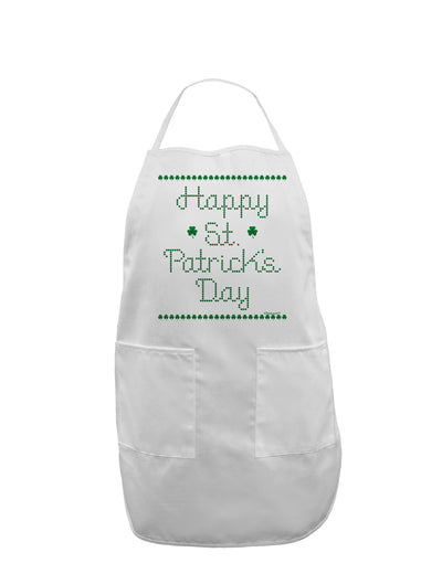 Happy St Patricks Day Clovers Adult Apron-Bib Apron-TooLoud-White-One-Size-Davson Sales