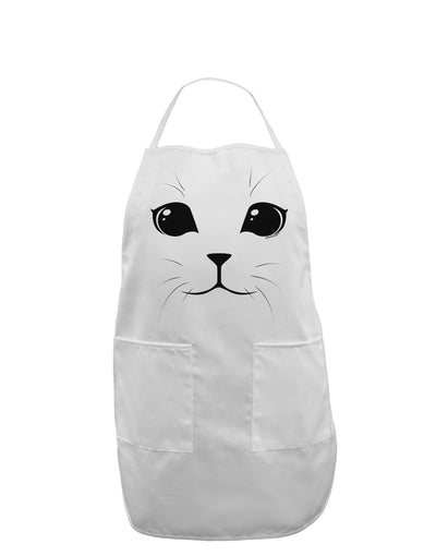 Cute Cat Face Adult Apron by-Bib Apron-TooLoud-White-One-Size-Davson Sales