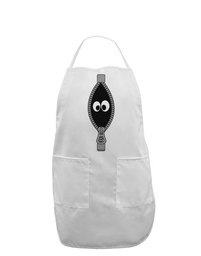 Funny Eyes Peeking Out of Zipper Adult Apron by TooLoud-Bib Apron-TooLoud-White-One-Size-Davson Sales