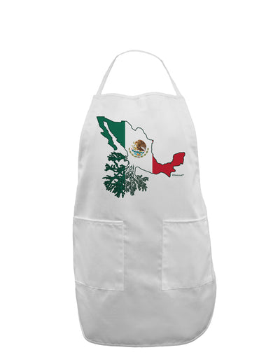 Mexican Roots - Mexico Outline Mexican Flag Adult Apron by TooLoud-Bib Apron-TooLoud-White-One-Size-Davson Sales