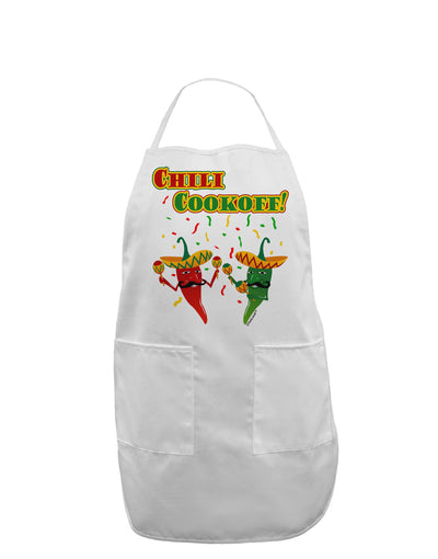 Chili Cookoff! Chile Peppers Adult Apron-Bib Apron-TooLoud-White-One-Size-Davson Sales