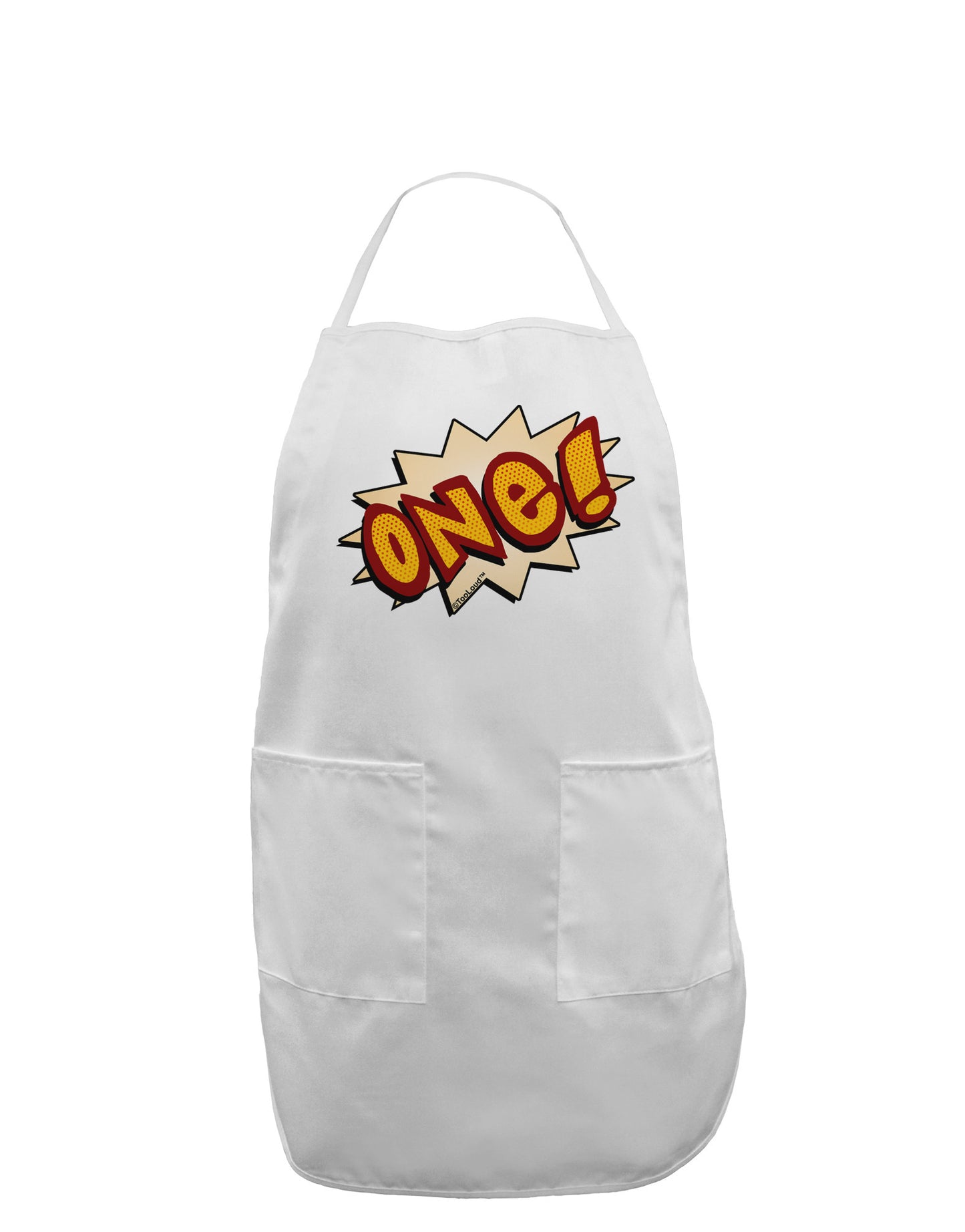 Onomatopoeia One Birthday Adult Apron-Bib Apron-TooLoud-White-One-Size-Davson Sales