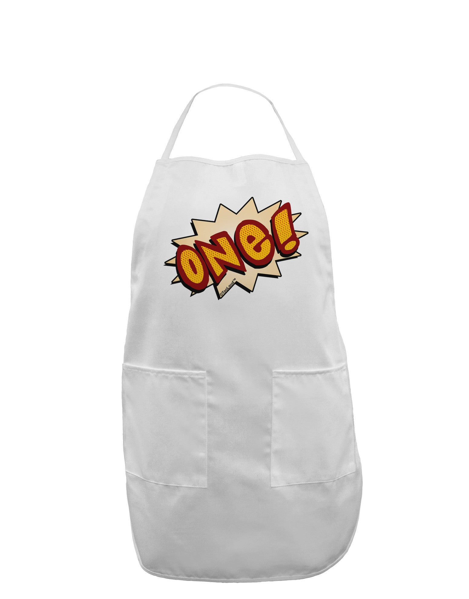 Onomatopoeia One Birthday Adult Apron-Bib Apron-TooLoud-White-One-Size-Davson Sales