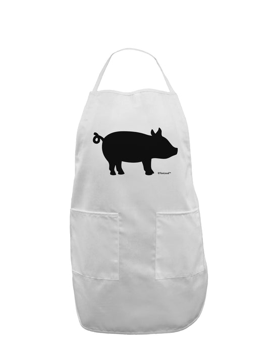 Pig Silhouette Design Adult Apron by TooLoud-Bib Apron-TooLoud-White-One-Size-Davson Sales