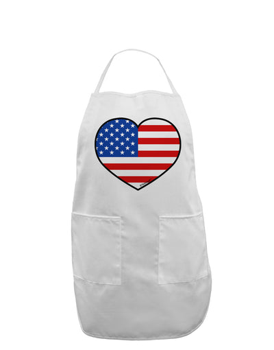 American Flag Heart Design Adult Apron by TooLoud-Bib Apron-TooLoud-White-One-Size-Davson Sales