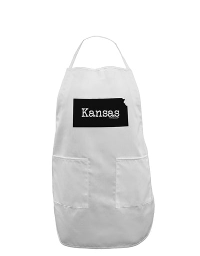 Kansas - United States Shape Adult Apron by TooLoud-Bib Apron-TooLoud-White-One-Size-Davson Sales