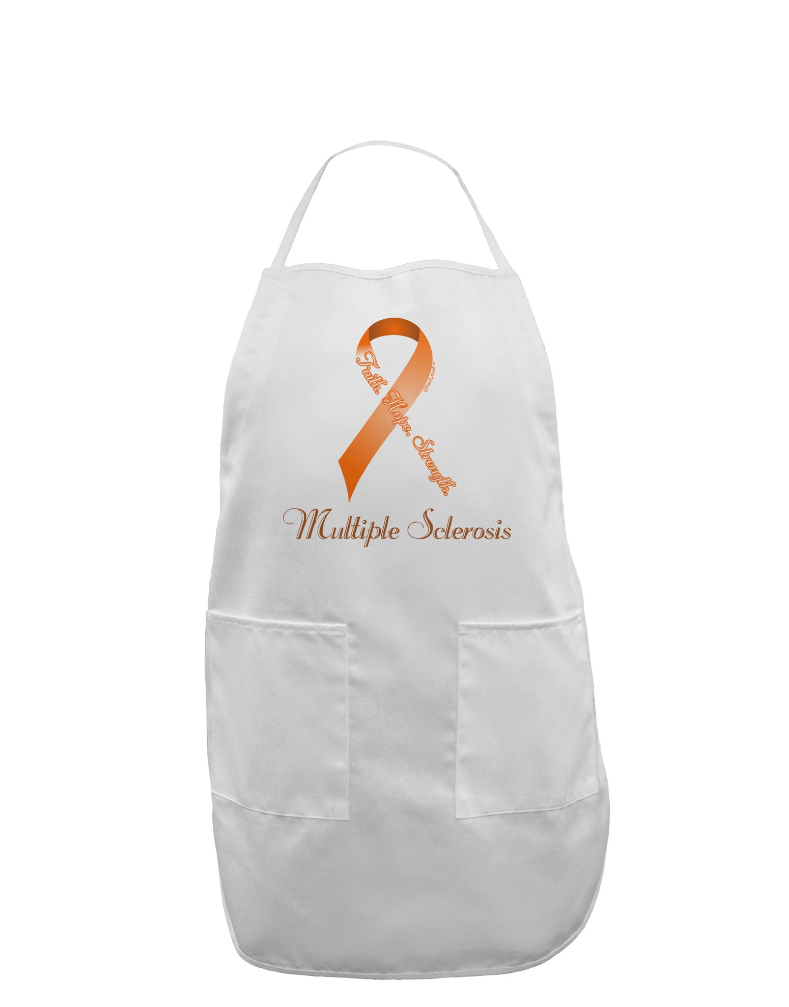 MS - Faith Hope Strength Adult Apron-Bib Apron-TooLoud-White-One-Size-Davson Sales