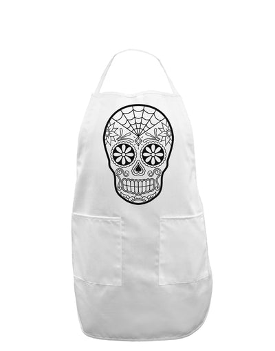 Color Your Own Dia de los Muertos Calavera Adult Apron-Bib Apron-TooLoud-White-One-Size-Davson Sales