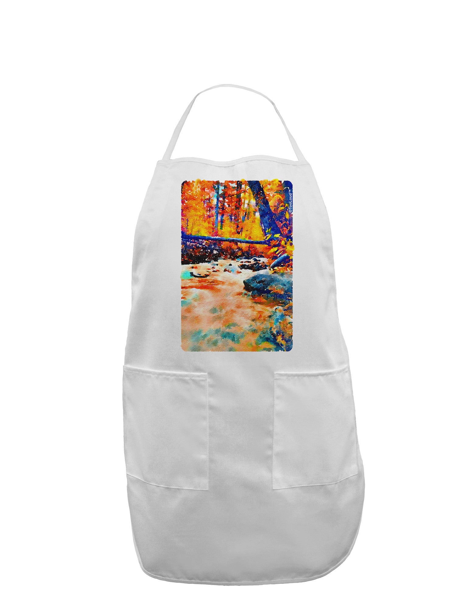 Mt Shavano Colorado Watercolor Adult Apron-Bib Apron-TooLoud-White-One-Size-Davson Sales