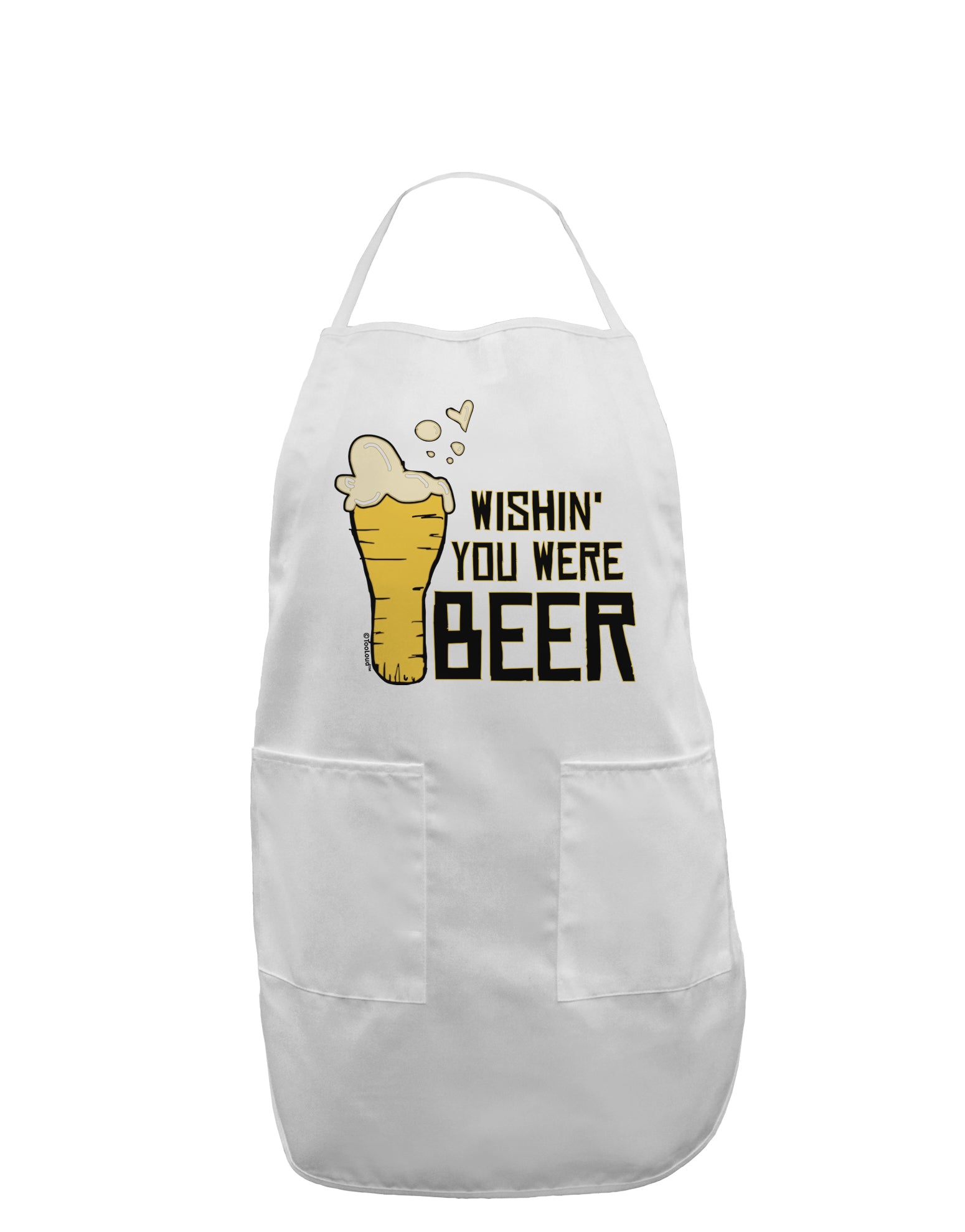 Wishin you were Beer Adult Apron-Bib Apron-TooLoud-White-One-Size-Davson Sales