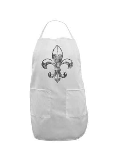 Distressed Fleur de Lis Adult Apron-Bib Apron-TooLoud-White-One-Size-Davson Sales