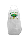 Green Beer Queen Adult Apron-Bib Apron-TooLoud-White-One-Size-Davson Sales