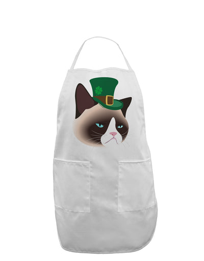 Leprechaun Disgruntled Cat Adult Apron-Bib Apron-TooLoud-White-One-Size-Davson Sales