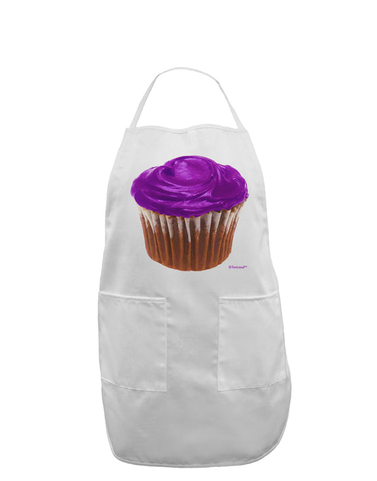 Giant Bright Purple Cupcake Adult Apron by TooLoud-Bib Apron-TooLoud-White-One-Size-Davson Sales