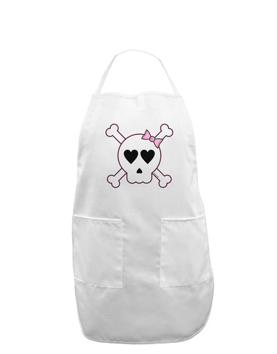 Skull and Crossbones Girl Adult Apron-Bib Apron-TooLoud-White-One-Size-Davson Sales