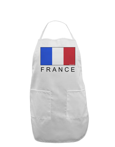 French Flag - France Text Adult Apron by TooLoud-Bib Apron-TooLoud-White-One-Size-Davson Sales