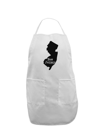 New Jersey - United States Shape Adult Apron by TooLoud-Bib Apron-TooLoud-White-One-Size-Davson Sales