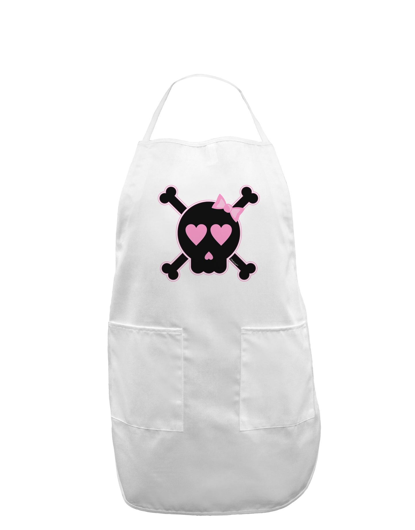 Pink and Black Crossbones Girl Adult Apron-Bib Apron-TooLoud-White-One-Size-Davson Sales