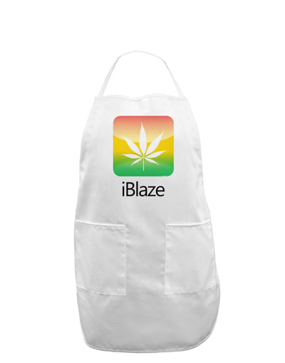 iBlaze Logo - Marijuana Leaf Adult Apron-Bib Apron-TooLoud-White-One-Size-Davson Sales