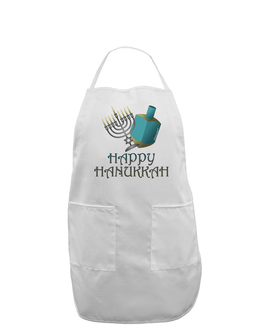 Blue & Silver Happy Hanukkah Adult Apron-Bib Apron-TooLoud-White-One-Size-Davson Sales