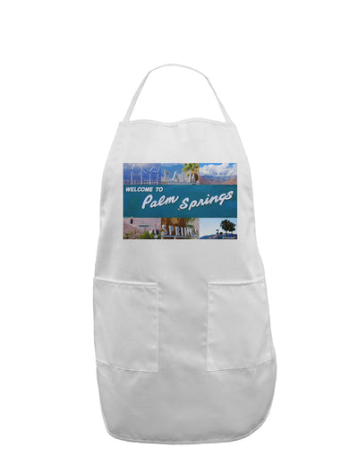 Welcome to Palm Springs Collage Adult Apron-Bib Apron-TooLoud-White-One-Size-Davson Sales